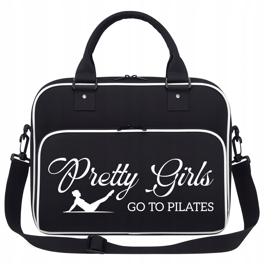 Torba Czarna Pretty Girls Pojemna Na Siłownie Trening Joge Fitness Pilates