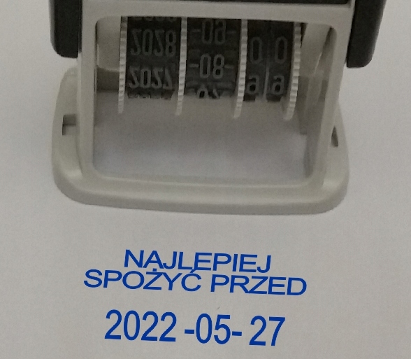 

Najlepiej Spożyć Przed mały datownik z tekstem