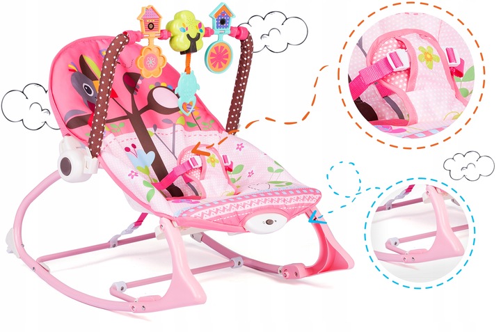 LEŻACZEK dla DZIECKA 0+ BUJACZEK WIBRACJE MUZYKA Długość liny 1 m