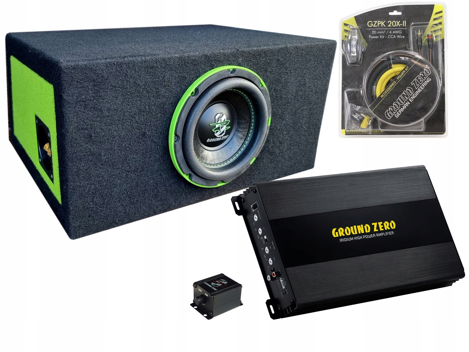 Ground Zero Gzhw 16 Bass Kit subwoofer, zosilňovač káblov