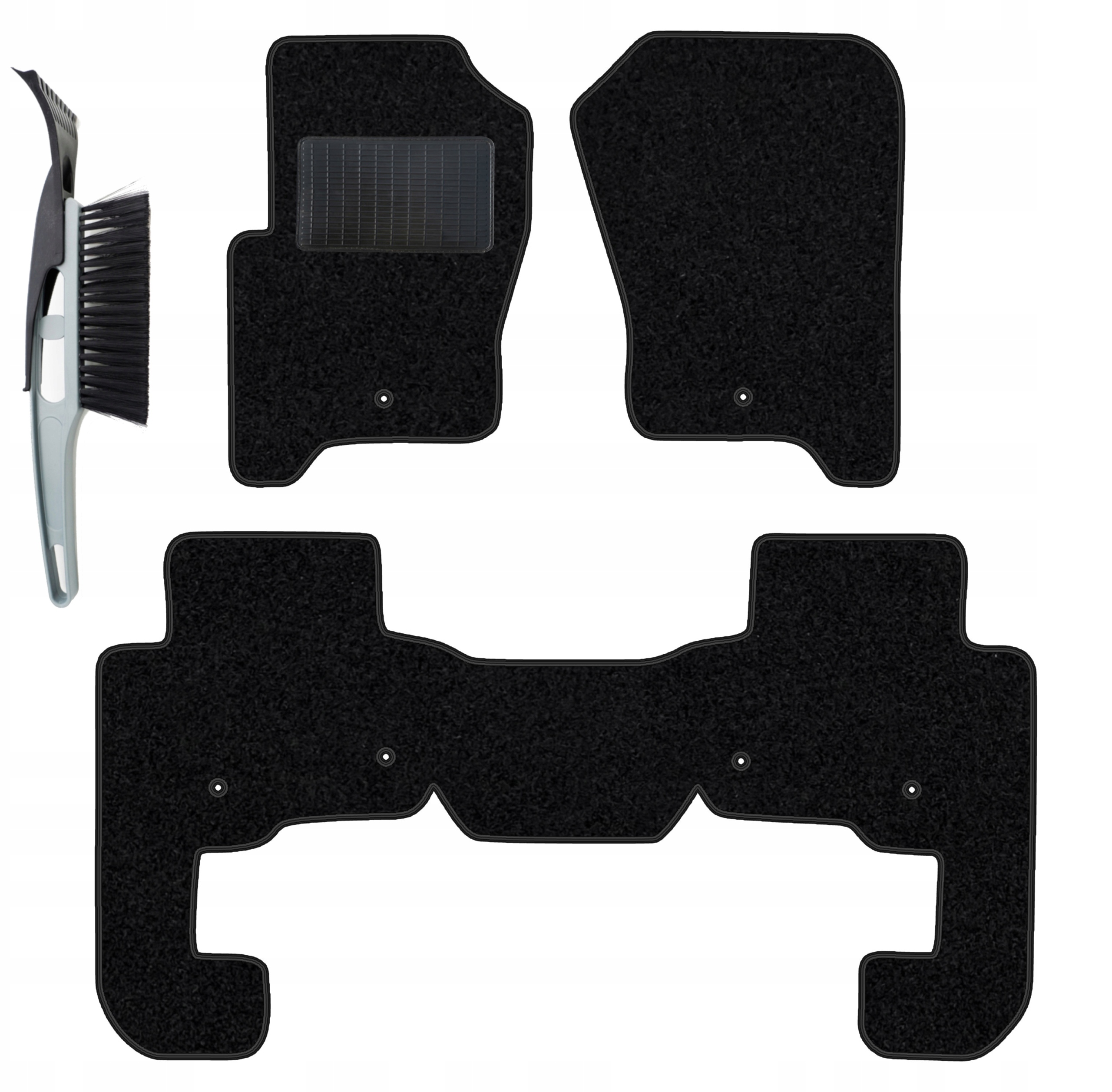 Auto Velours Autoteppiche Schwarz Automatten passend für Land Rover Discovery III IV 2004-2016 - Schwarze - Ziernähte