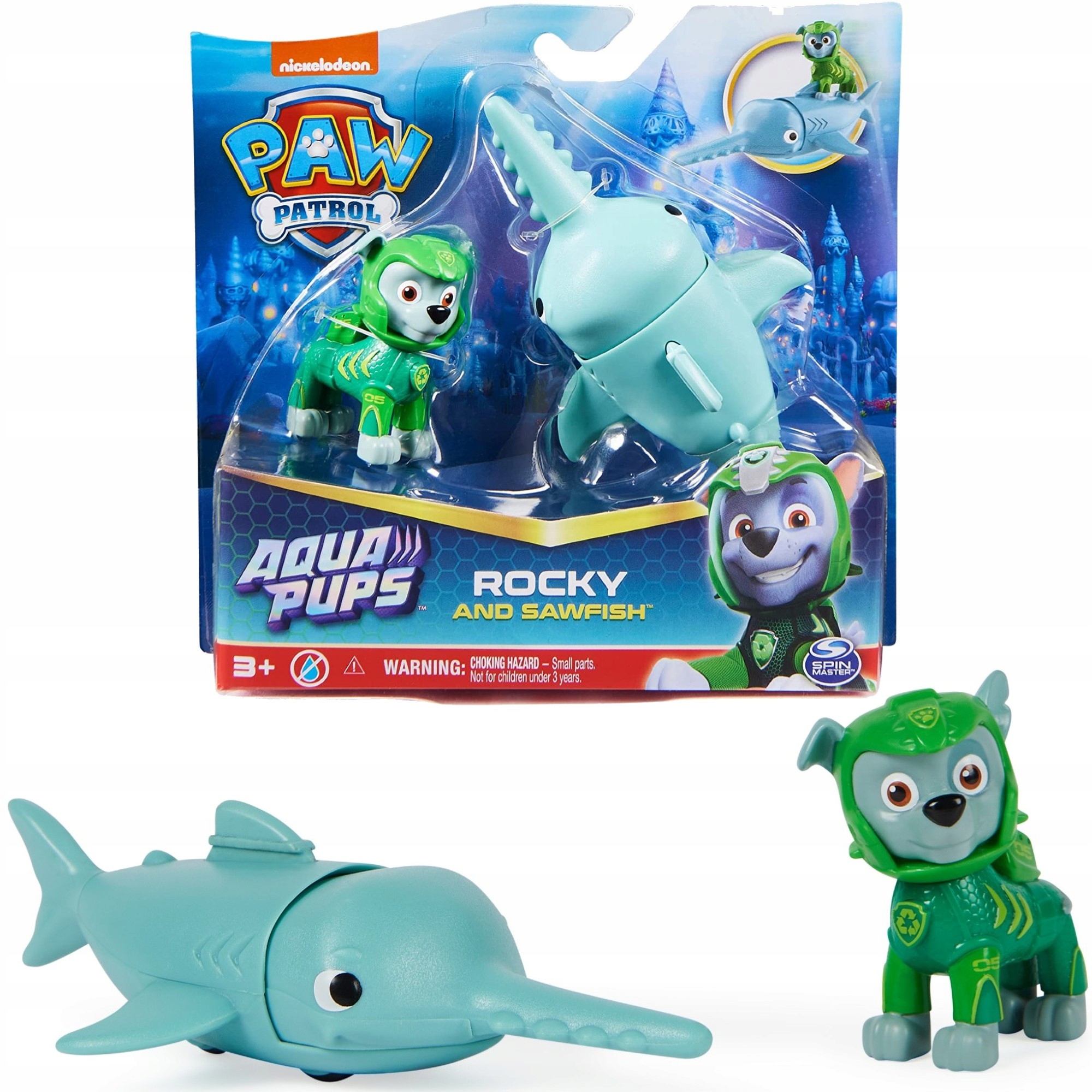 

Zestaw Psi Patrol Aqua Pups Figurka Rocky Piła