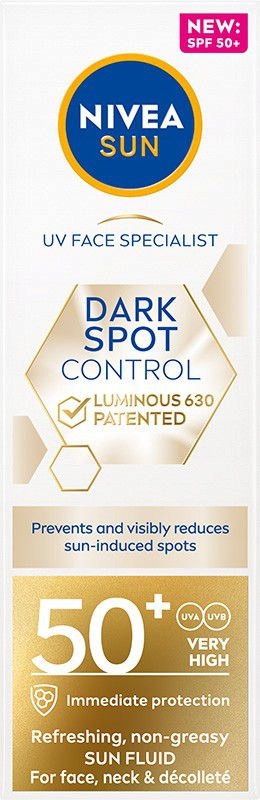 Nivea Sun Rozjasňující Krém Na Obličej Dark Spot Control Spf 50+ 50 ML
