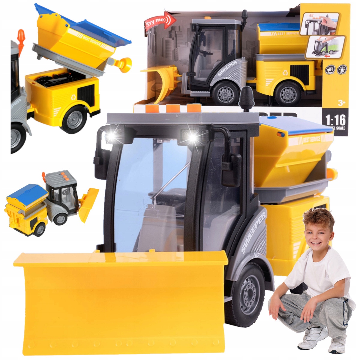 SPYCHACZ CIĘŻARÓWKA PŁUG PIASKARKA AUTO DŹWIĘK LED Kod producenta U550