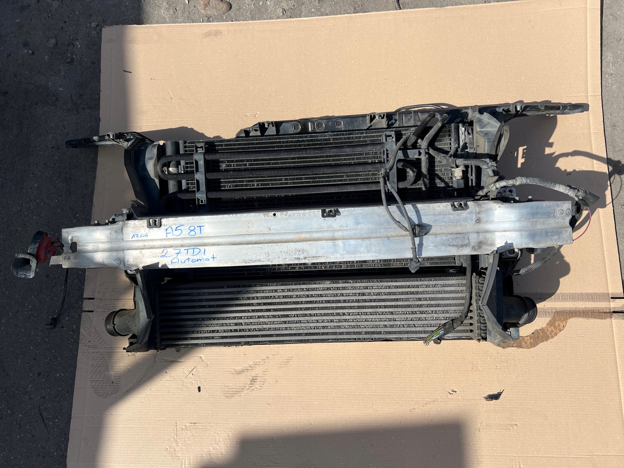 AUDI A5 8T 2.7 TDI support panel for radiators pillar radiator fans KOMPLET