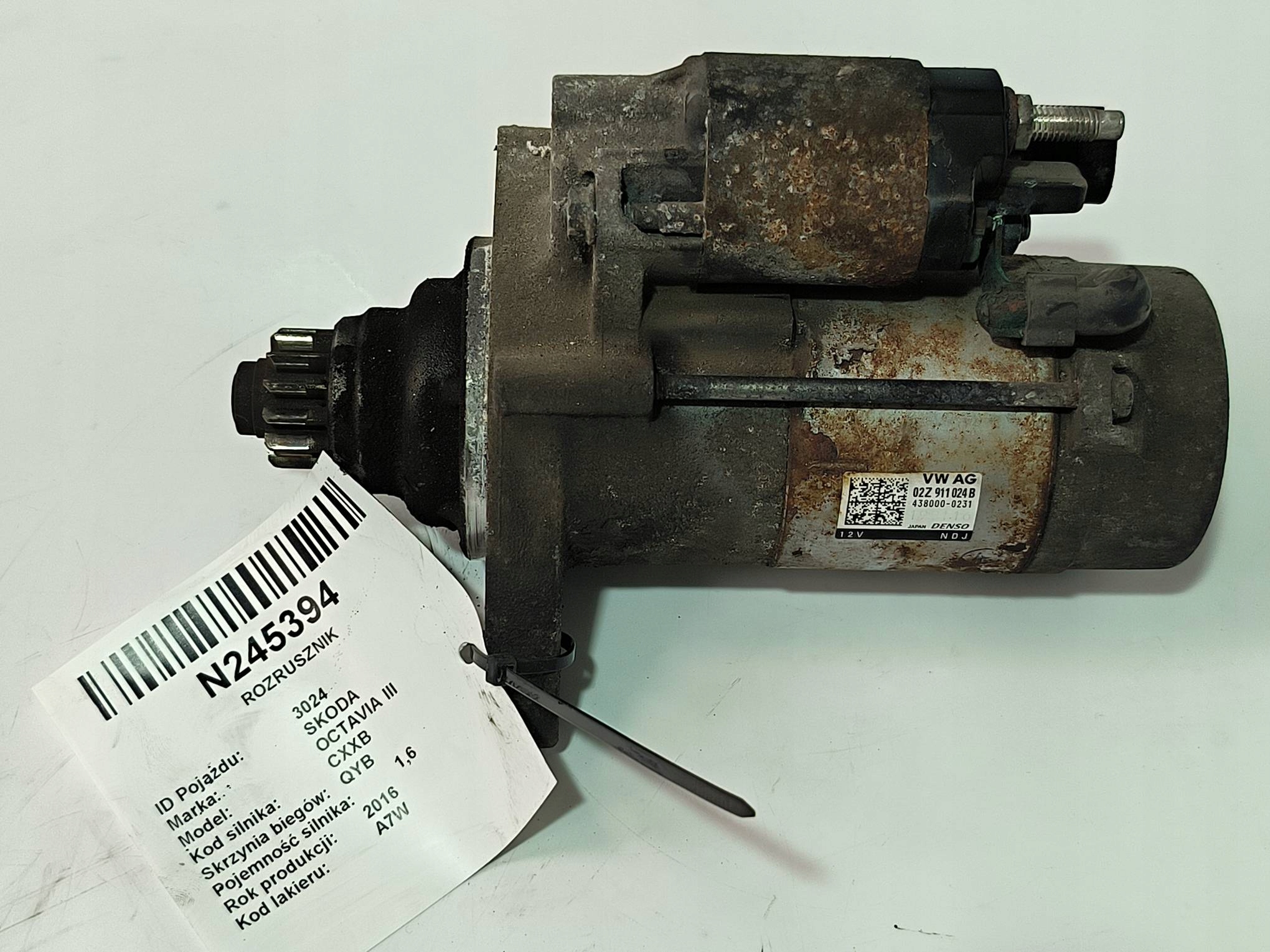 starter 02Z911024B SKODA OCTAVIA III