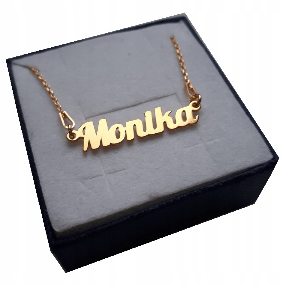 

Złoty naszyjnik imiennik imię Monika srebro 925