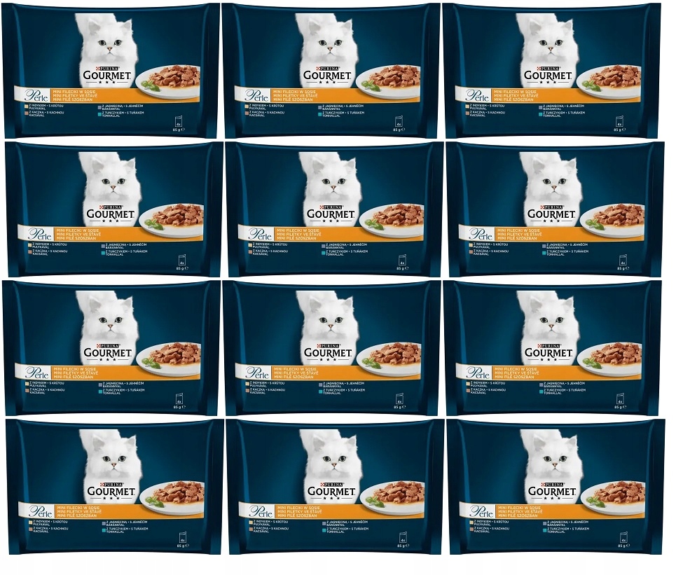 Levně Purina Gourmet Perle mokré krmivo pro kočky mini filetky v omáčce 48x85 g