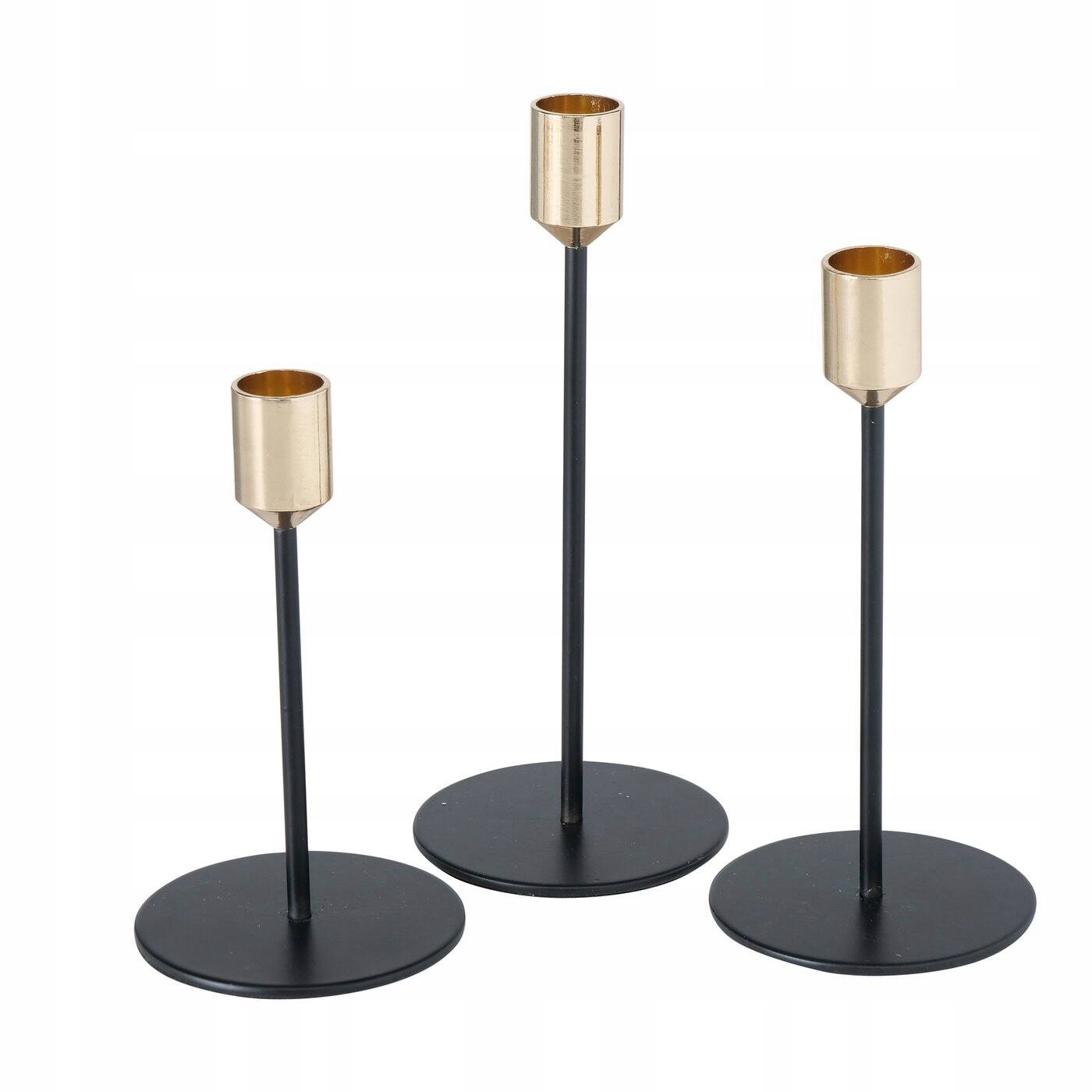 Kovové svícny Marko na jednu svíčku, 3 kusy
