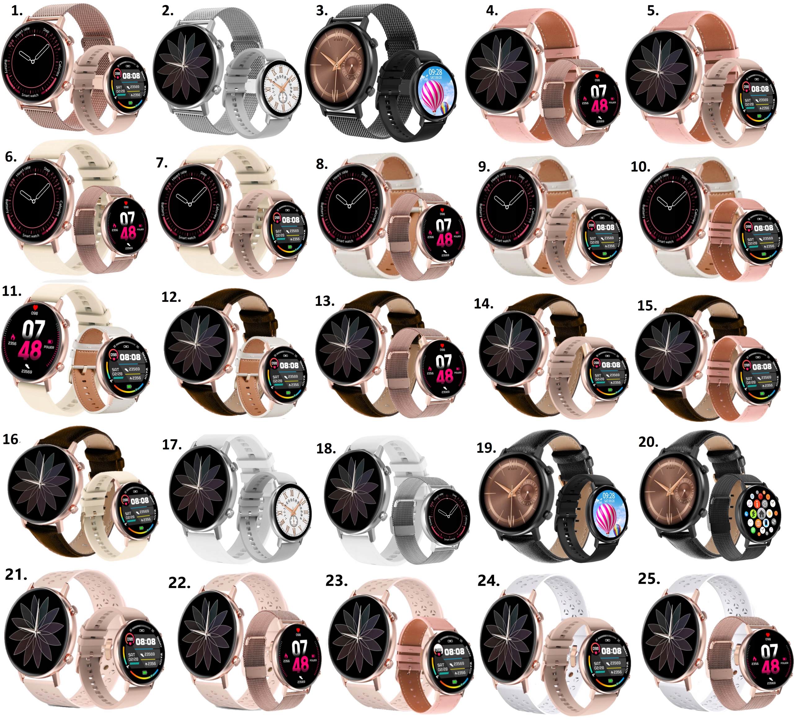 SMARTWATCH DAMSKI ZEGAREK POWIADOMIENIA J.POLSKI Materiał paska stal