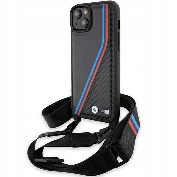 Pouzdro a řemínek Bmw M Edition Carbon Tricolor Lines pro iPhone 15/14/13