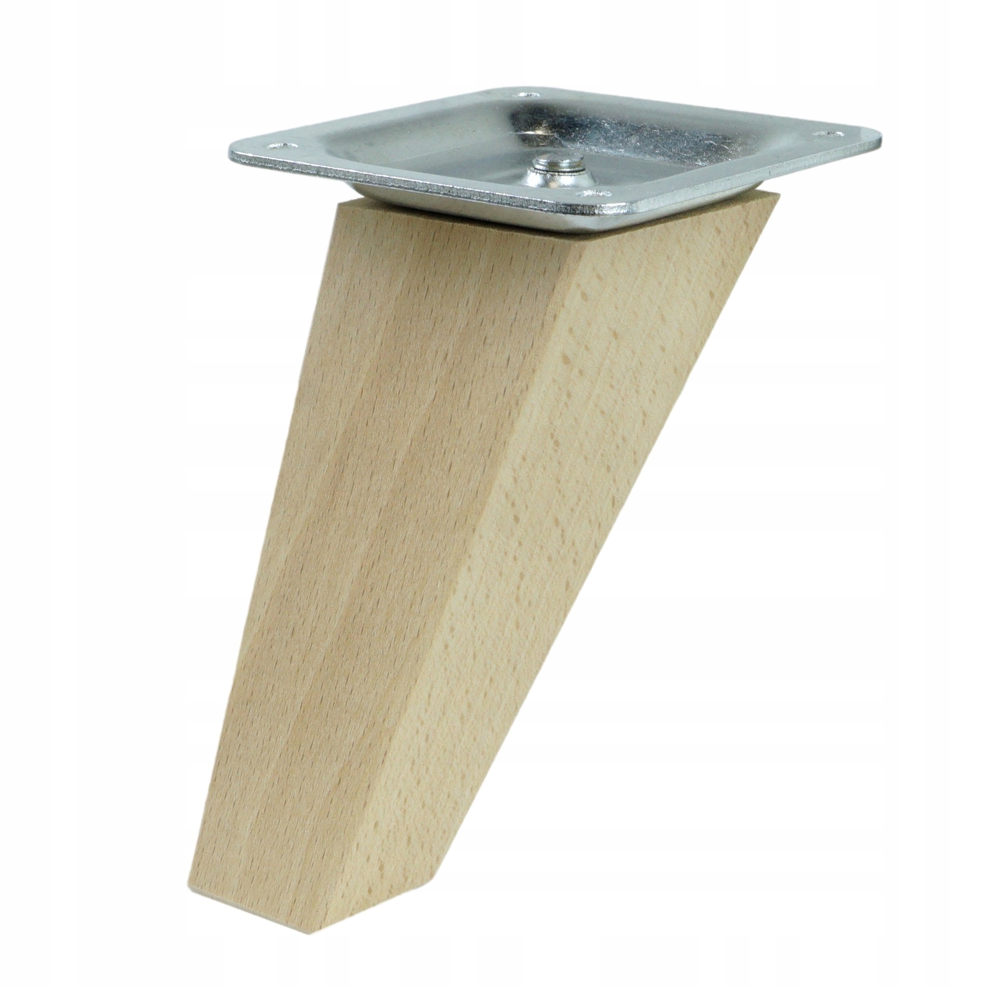 

Nóżka skośna do mebli trapez buk 15 cm z blachą