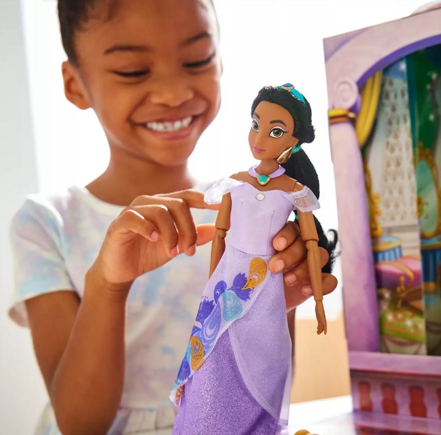 DISNEY Lalka JASMINE DZASMINA ALADDYN RAJA + UBRANKA Marka Disney