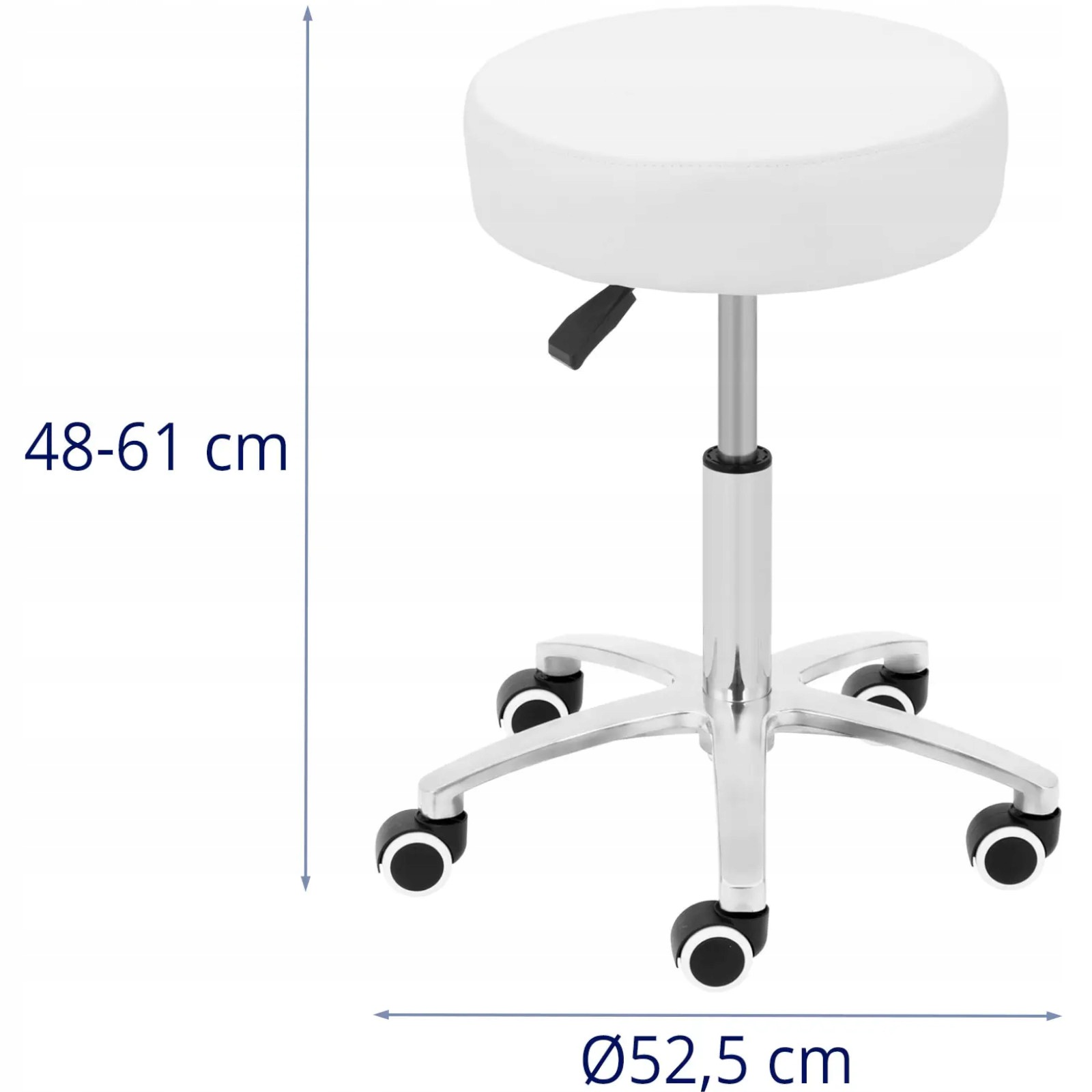 Otočná Kadeřnická Stolička S Nastavitelnou Výškou 48-61 CM, Bílá
