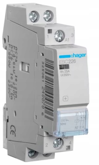 Stycznik modułowy Hager ESC226 2NC 25A 230V