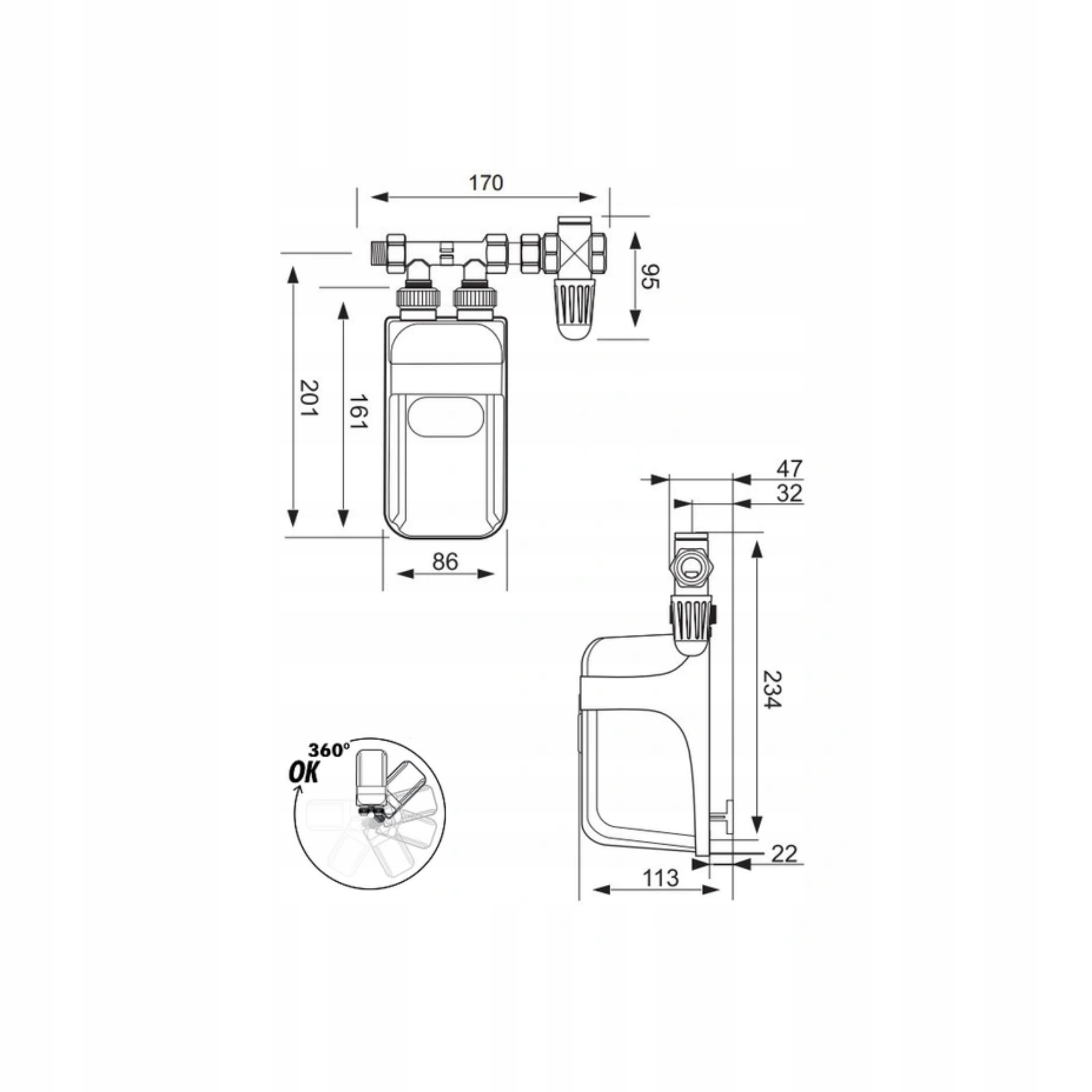 Ogrzewacz wody DAFI z nyplami 5,5kW 230V Marka Dafi