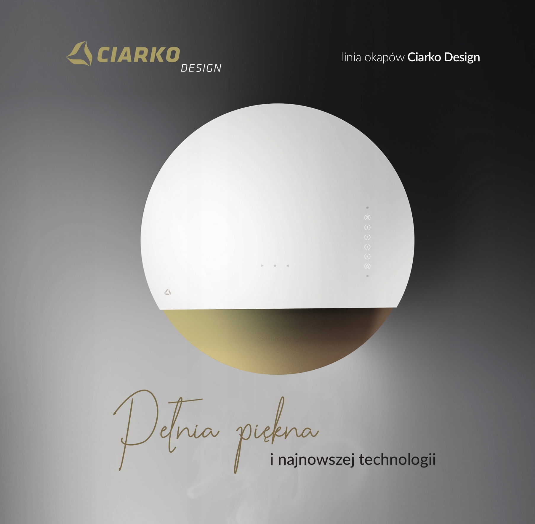 OKAP PRZYŚCIENNY CIARKO DESIGN ECLIPSE CZ/R.ZŁOTO Zakres klas efektywności energetycznej A - G