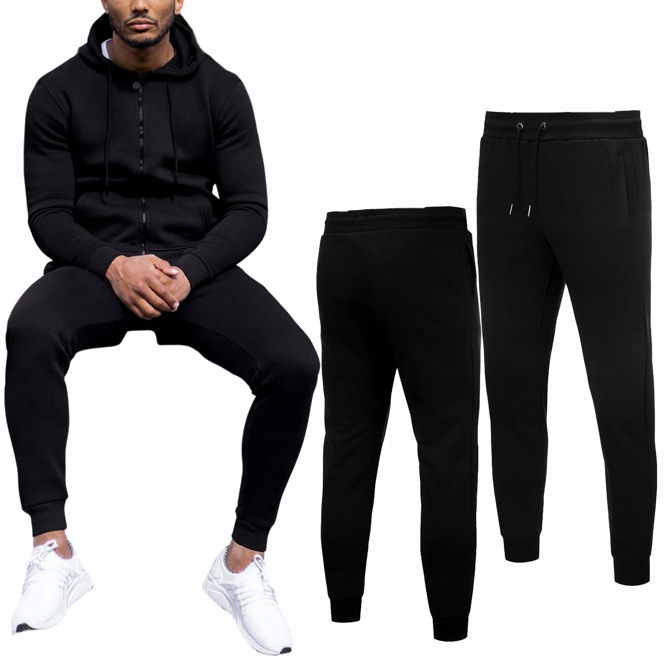 

Spodnie Dresowe Joggery Czarne XW01 XL