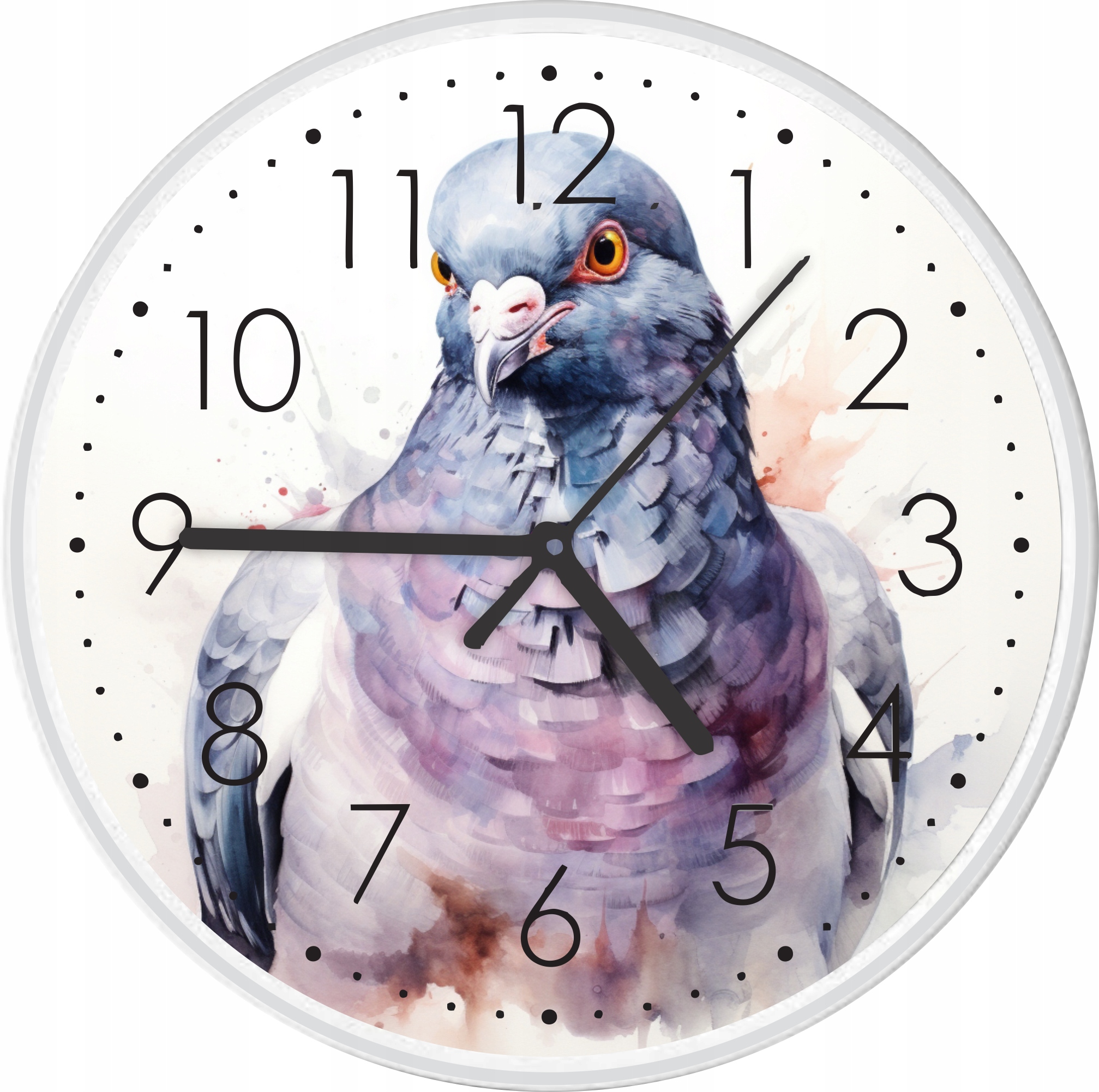 Zegar hodowcy gołębi ścienny portret akwarela