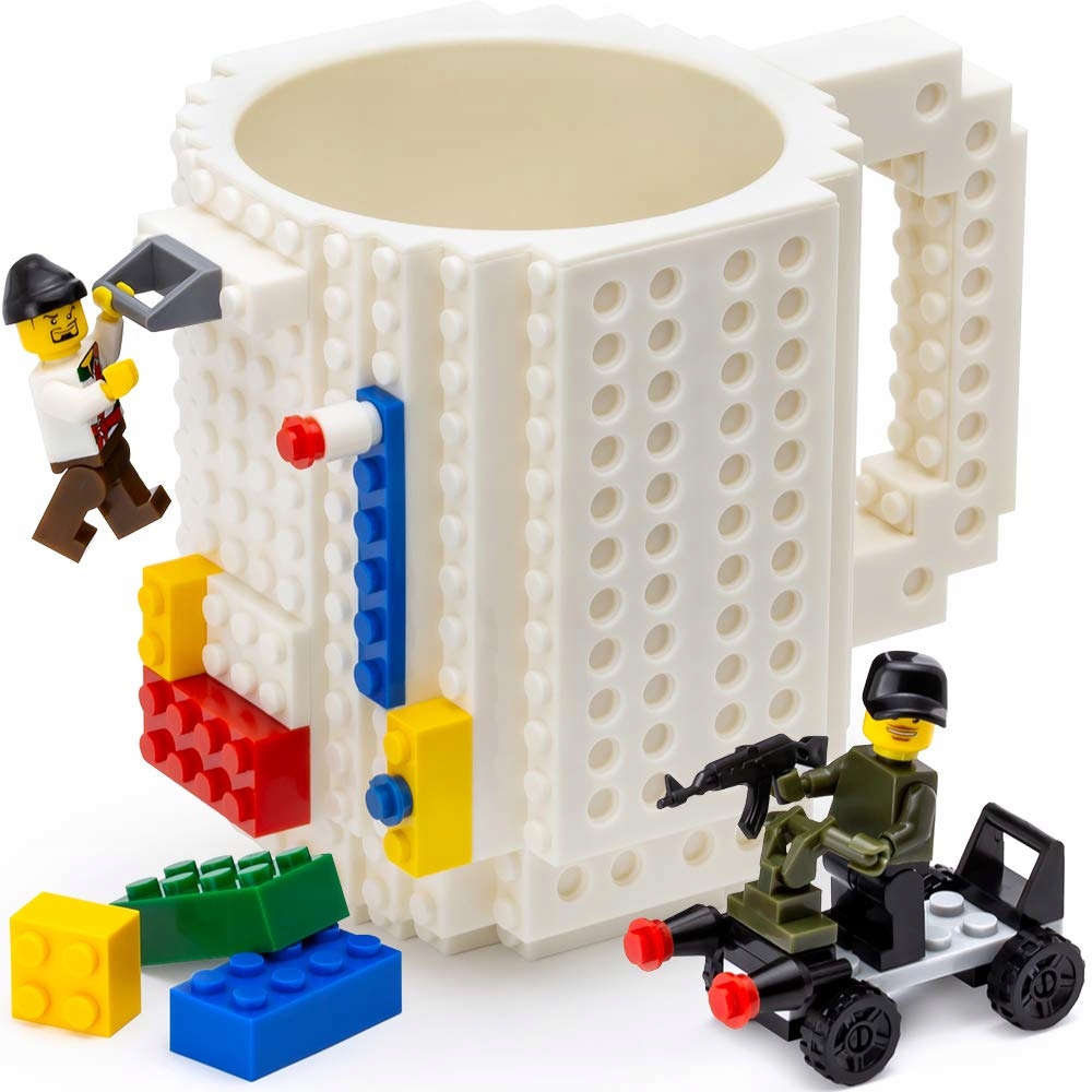 

Duży Kubek Klockowy Na Lego 350ML Biały