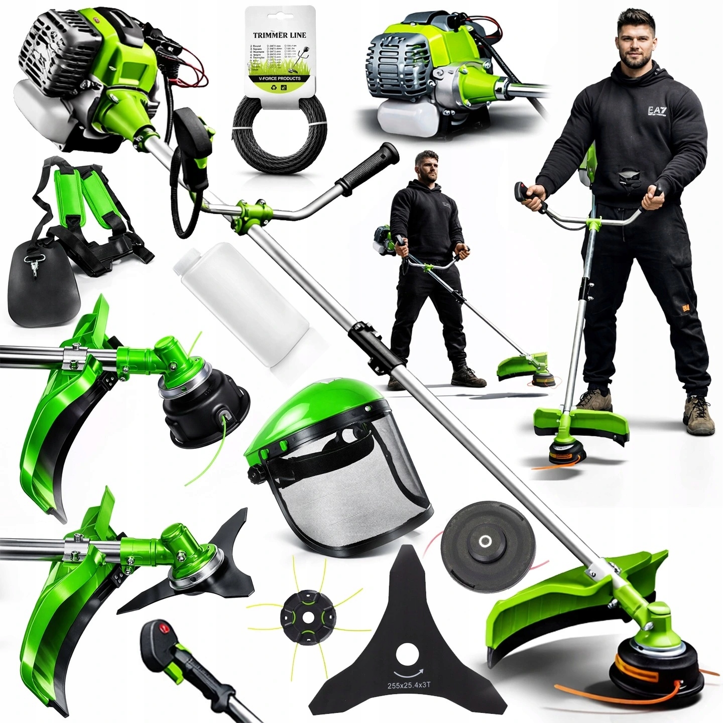 Benzínový krovinorez 7 Hp, 49 cm³ s príslušenstvom Pro