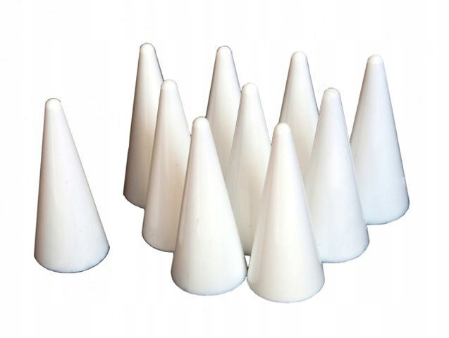 Pionki do gry - białe stożki 3,5 cm 10 szt. WBM