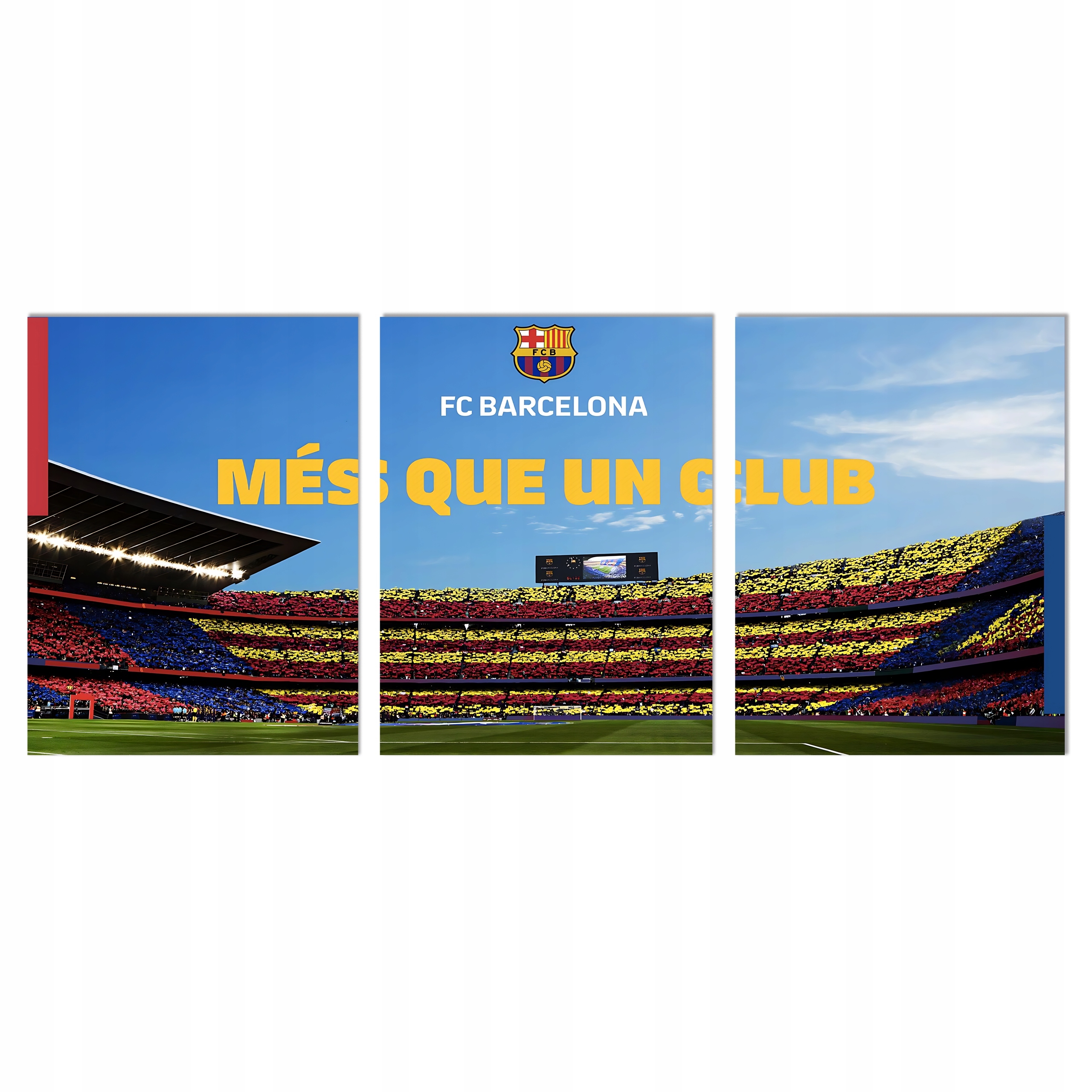 Obraz Fc Barcelona Camp Nou na zeď premium 3-dílný triptych 40x90 cm