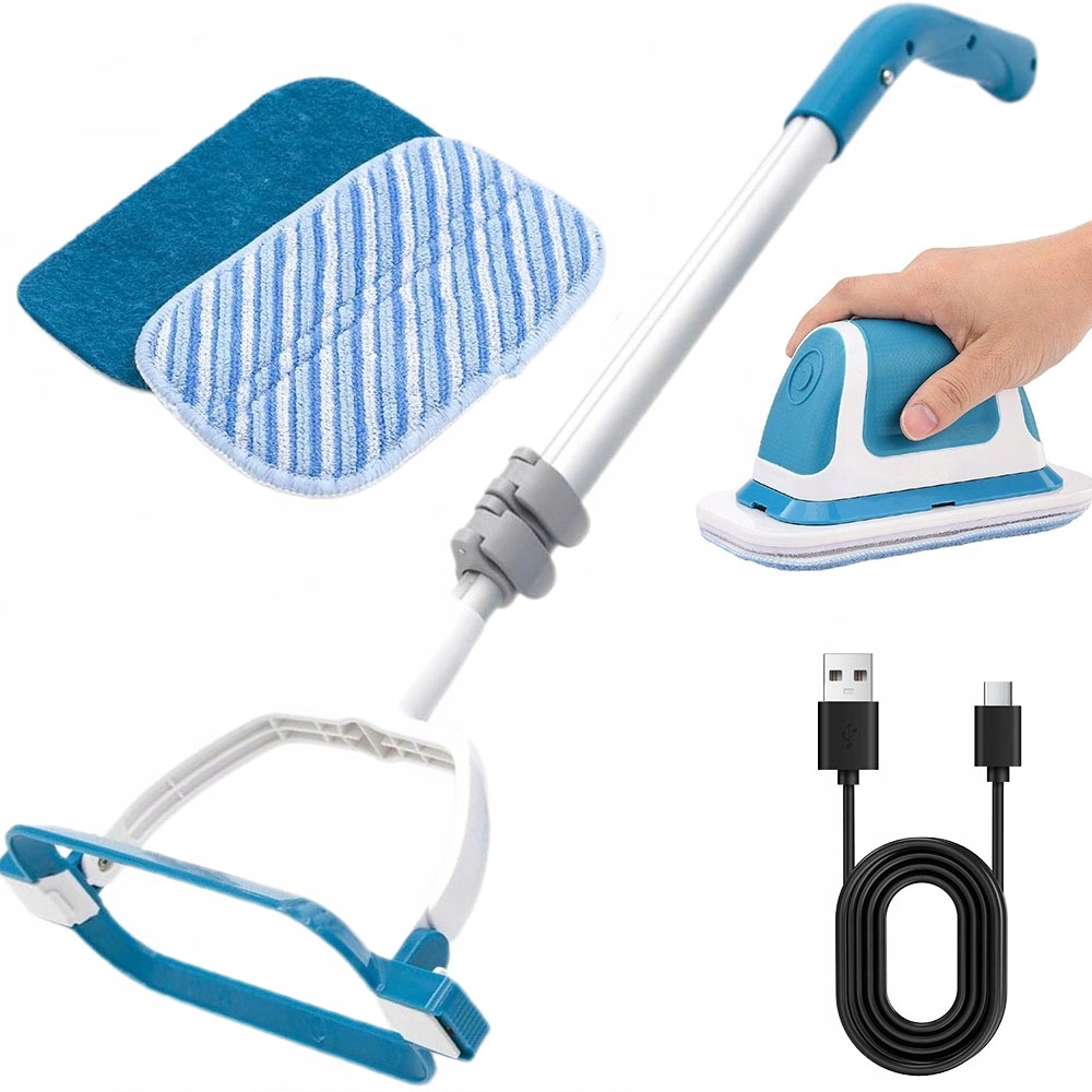 Teleskopický čisticí kartáč 2v1 Vibrační drtič Elektrický mop