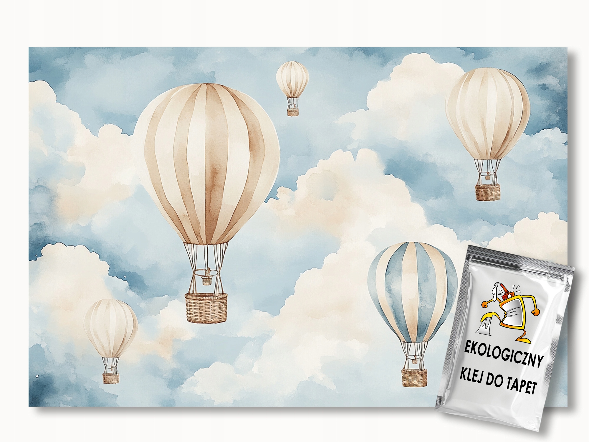 Fototapeta Flizelina Děti Nebe Mraky Balón Let Cestování 200x140 155g