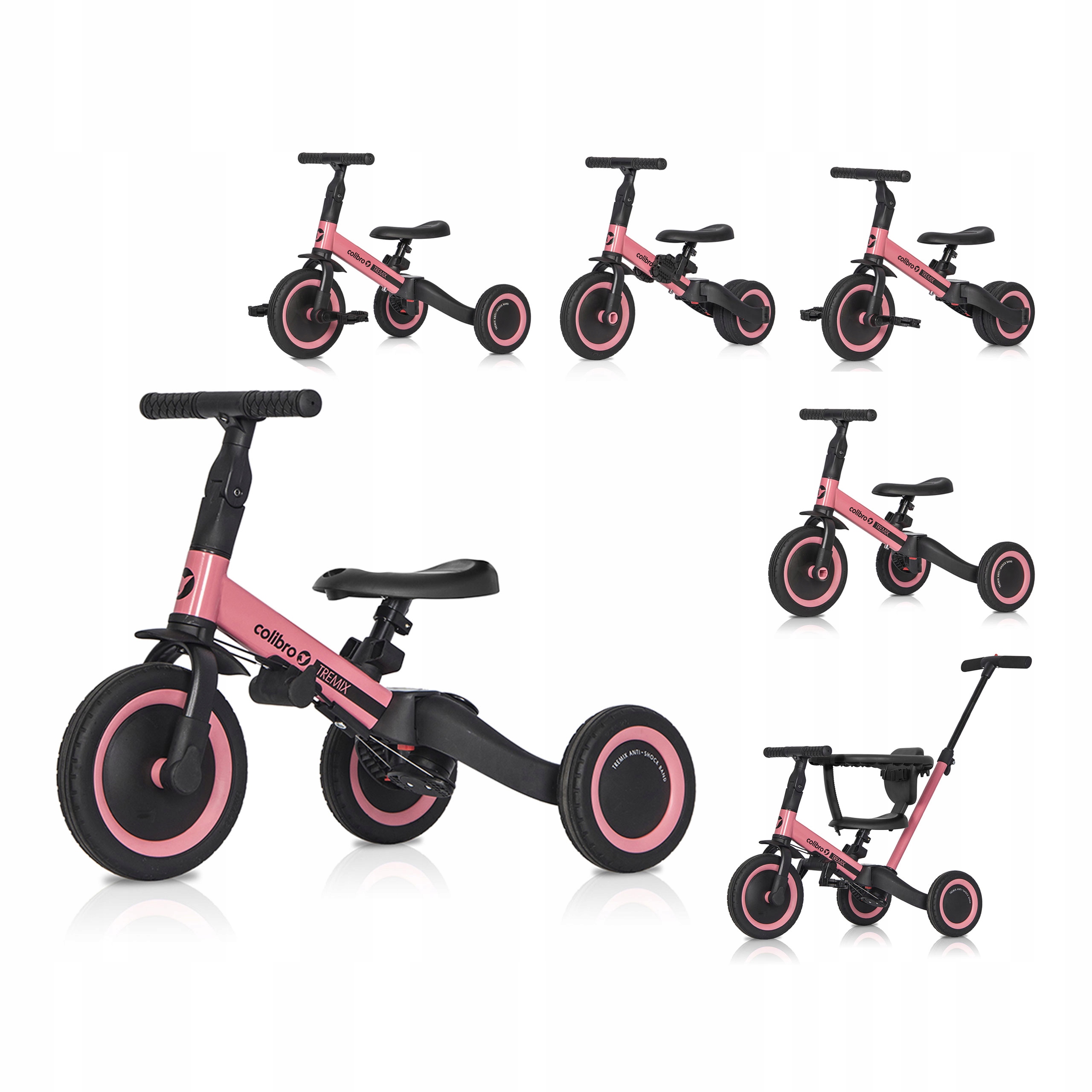 Jeździk trójkołowy z pchaczem rowerek dla dzieci Tremix Up 6 w 1 do 25 kg