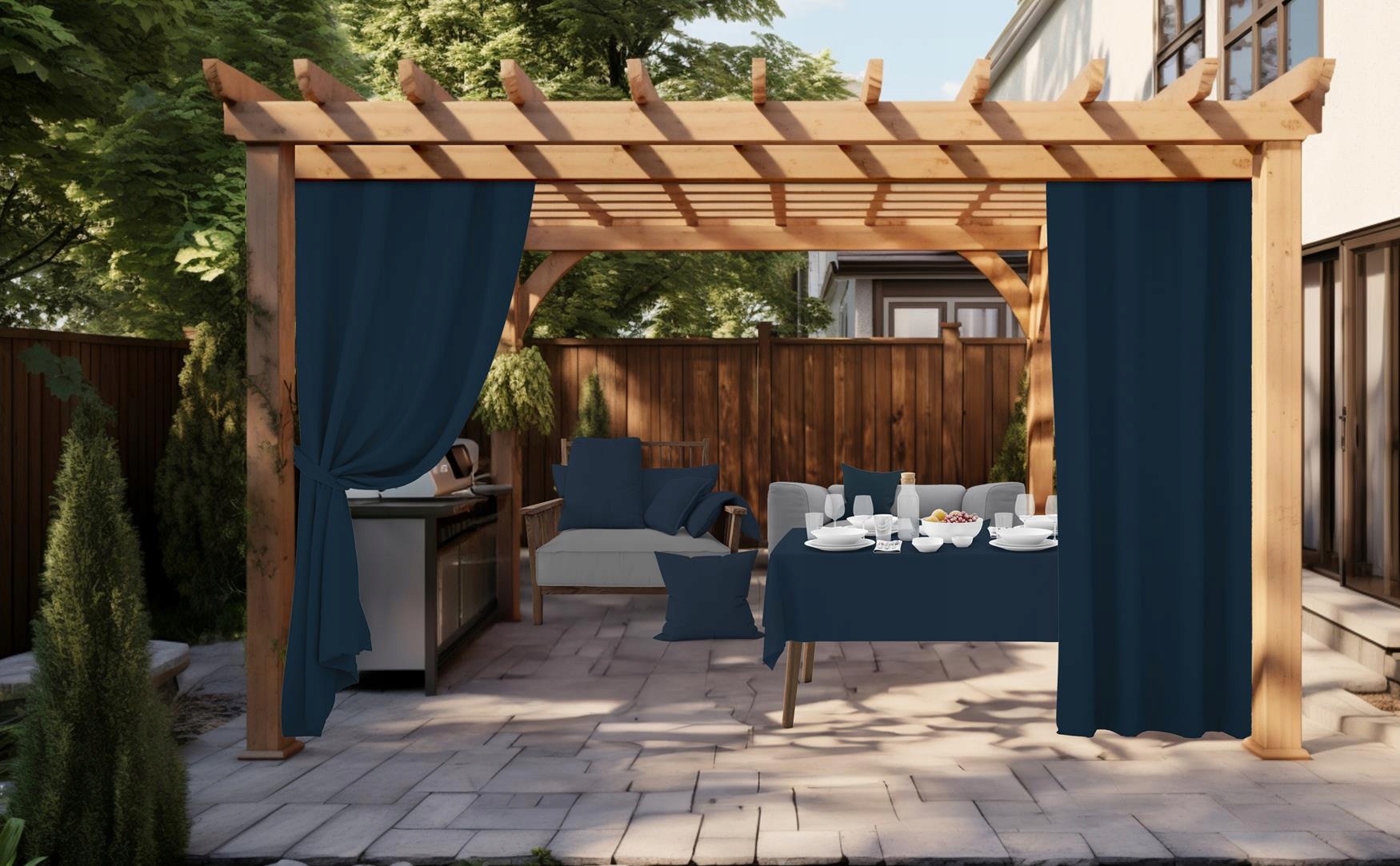 ZASŁONY OGRODOWE 155x200 WODOODPORNE ZASŁONA NA TARAS DO ALTANY TUNEL Producent HomeView