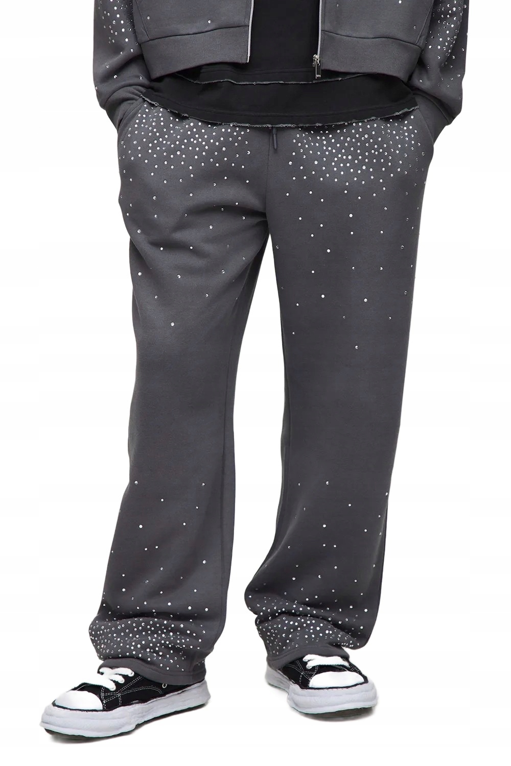 Boohooman Pánské Tepláky Šedé S Dlouhými Cvočky Z3A