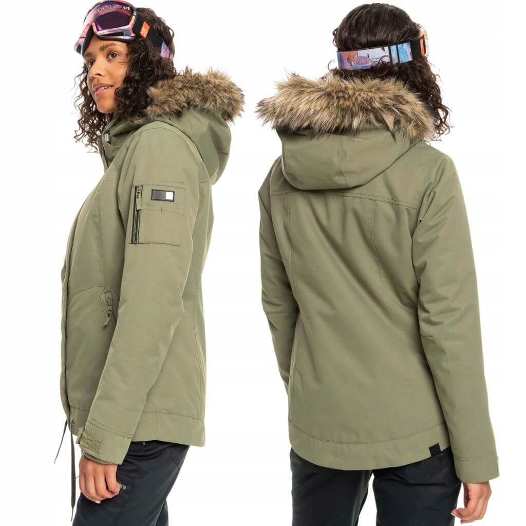 Roxy Dámská zateplená lyžařská snowboardová bunda voděodolná, zelená, velikost L