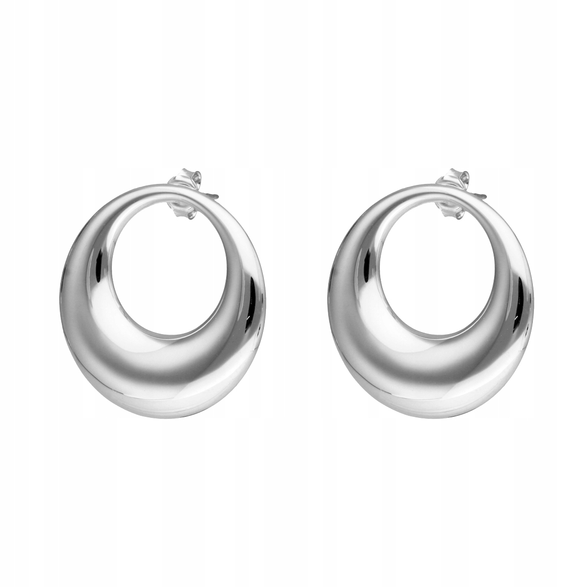 Efektní náušnice s stříbro rhodiovanými kolečky
