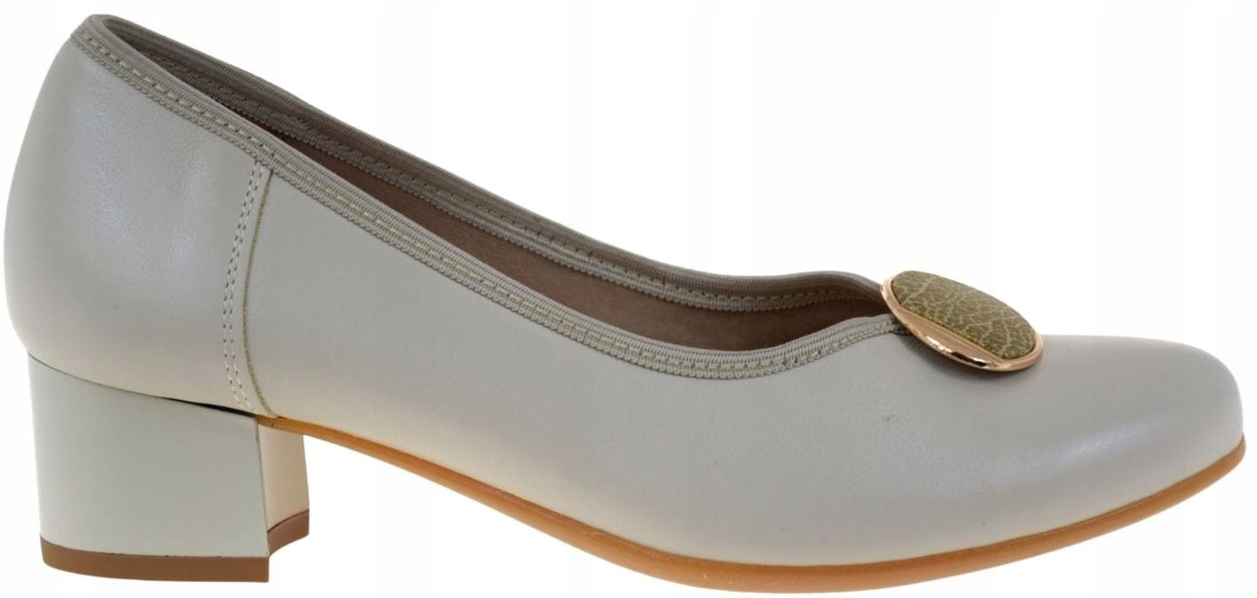 Béžové dámské kožené lodičky na podpatku 4,5 cm Galant Orto 4505 VEL.41