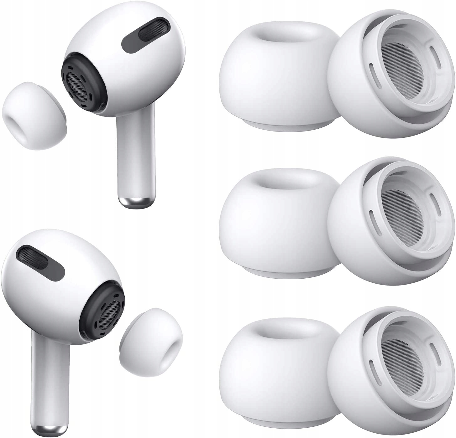 Oryginalne GUMKI NAKŁADKI DOUSZNE do APPLE AIRPODS PRO 2 generacji ZESTAW