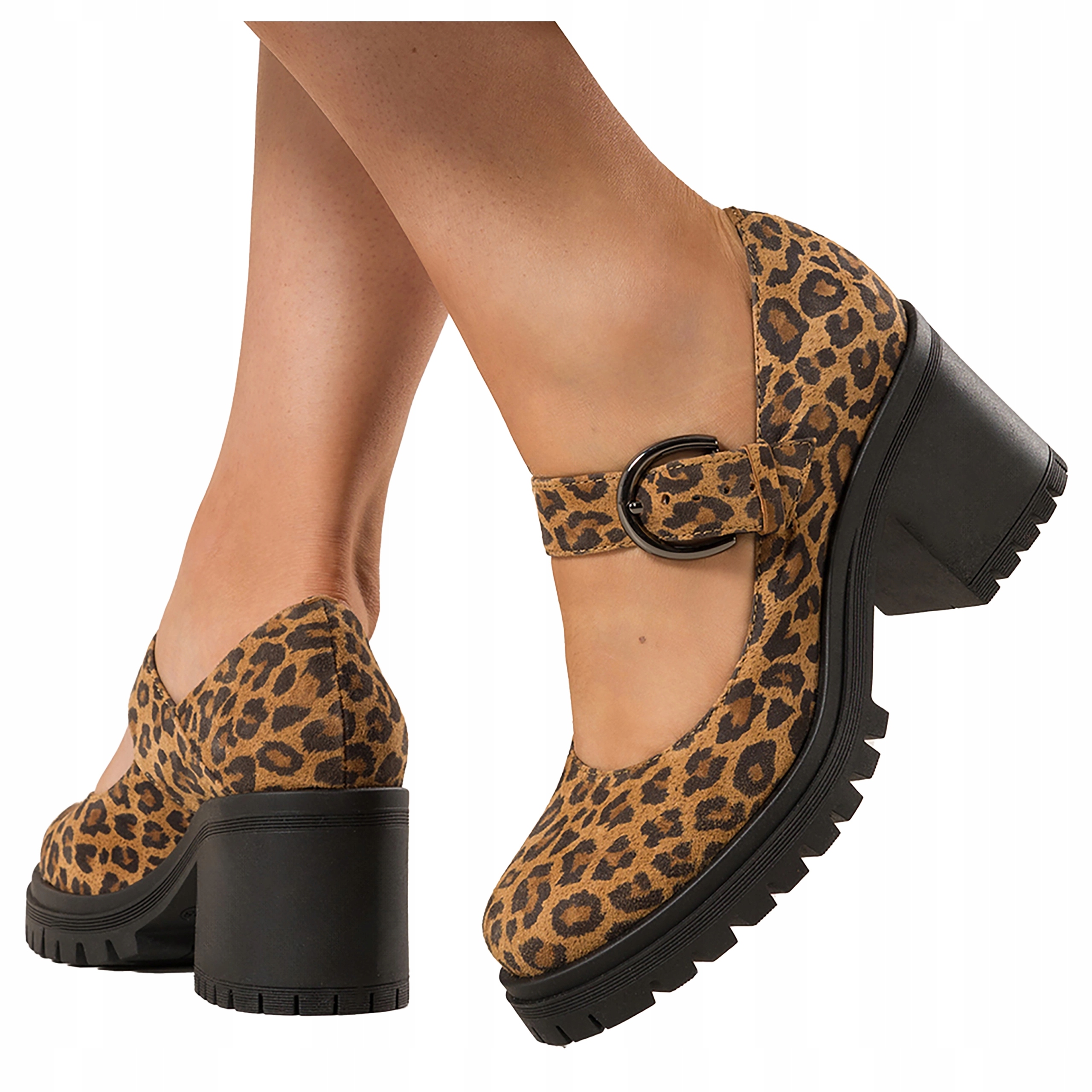 Dámské kožené polobotky Pásek Mary Jane Na platformě Polský vel. 36