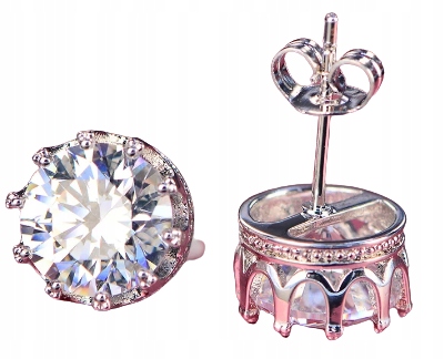 

Srebrne Kolczyki Koronki Korony Cyrkonia Elegancki