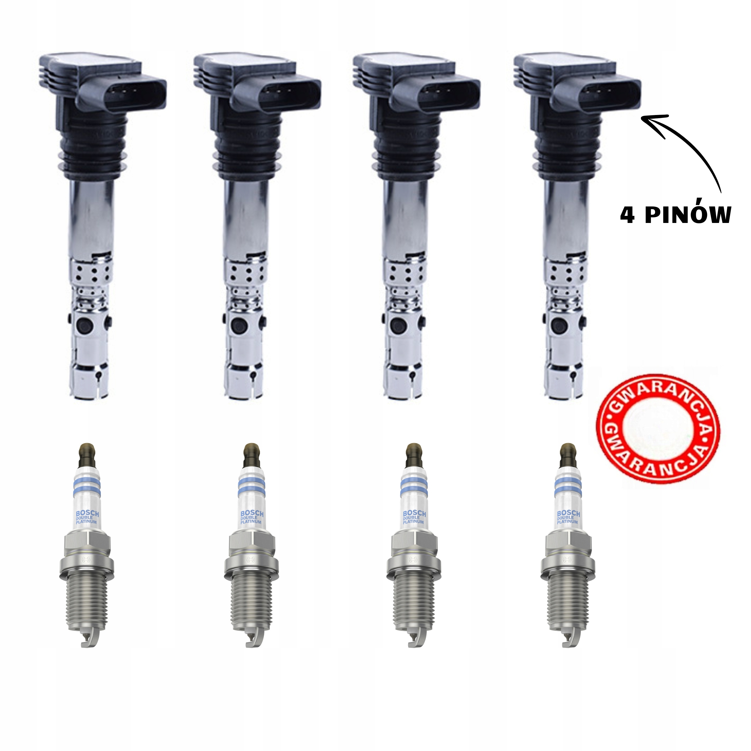 4X Zapalovací Cívka Svíčka Audi Vw Seat Skoda 1.8 2.0 Komplet