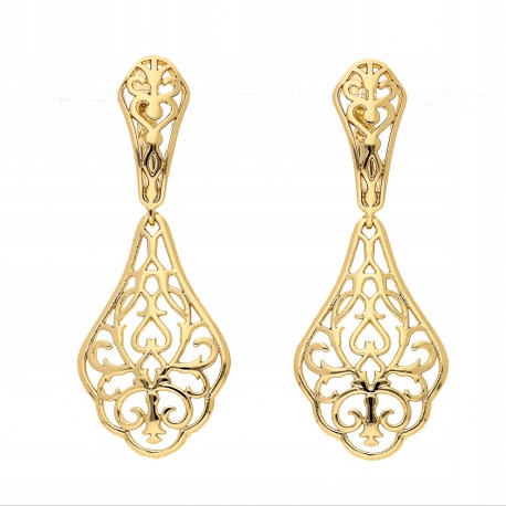 KOLCZYKI ZŁOTE STAL CHIRURGICZNA WISZĄCE