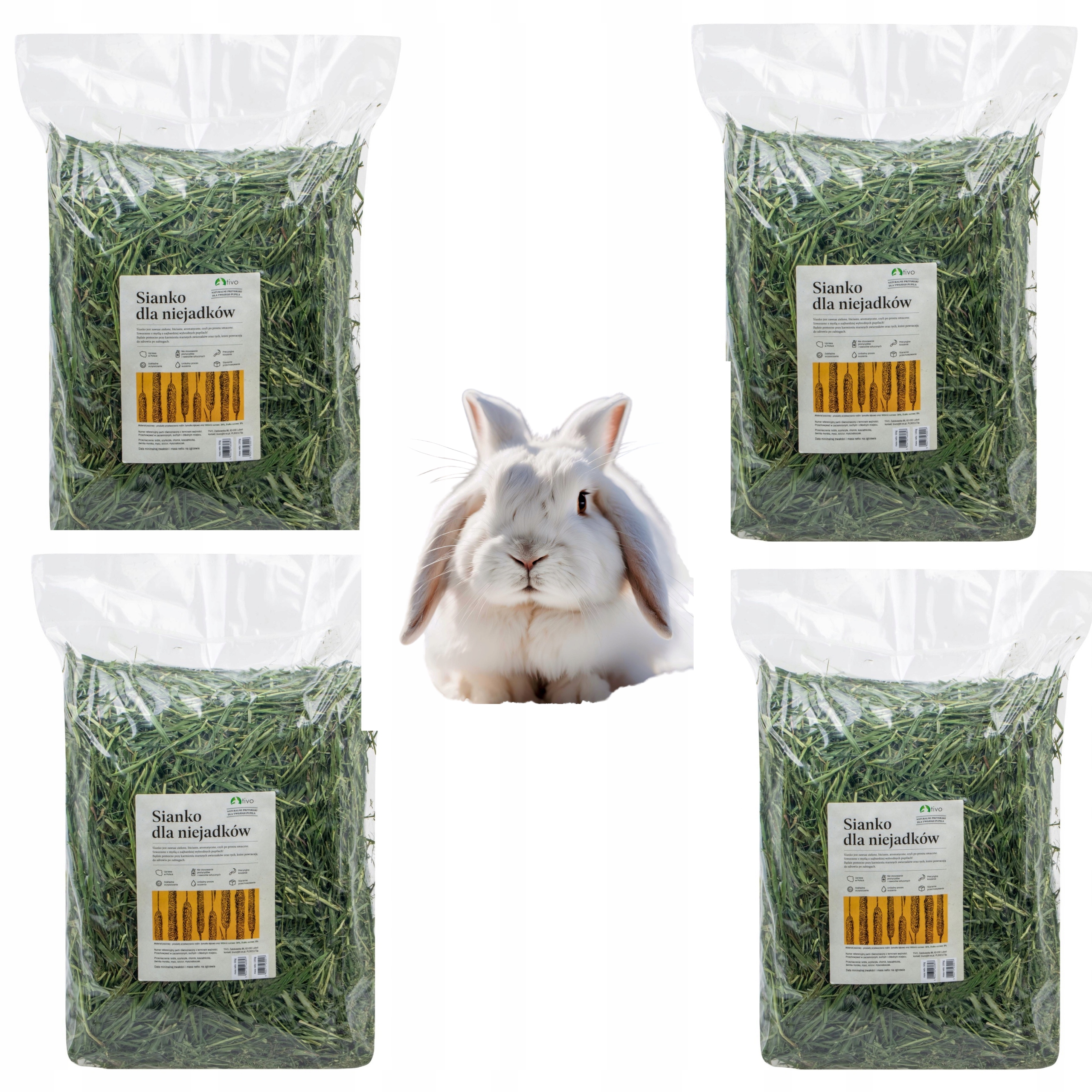Sianko dla niejadków Tivo (4x 500g) karma dla królików gryzoni zielone