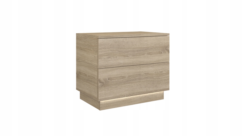 SZAFKA NOCNA 55cm KOMODA LED STOLIK SZUFLADY SYPIALNIA MEBLE DĄB SONOMA