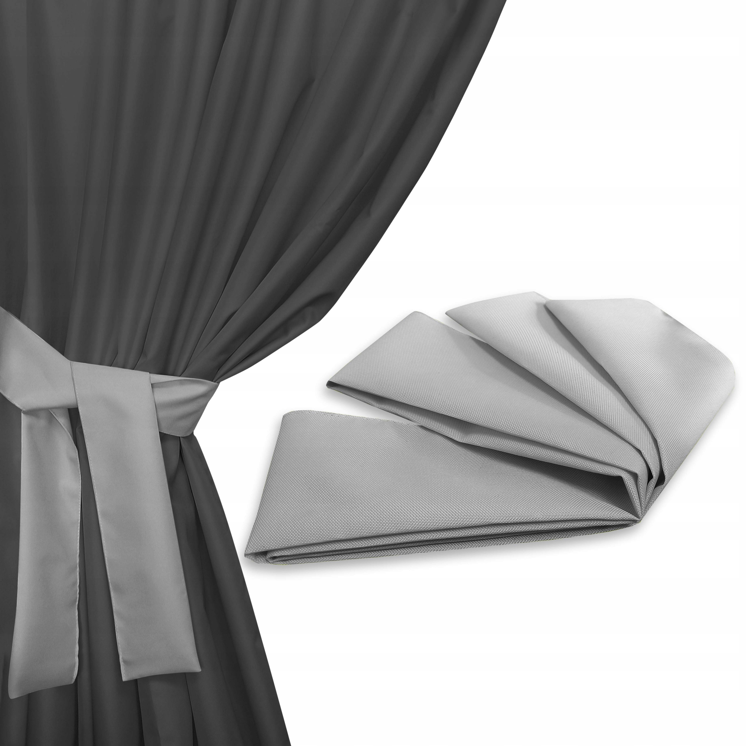 

pasek Szarfa do przewiązania Zasłon Oxford szara