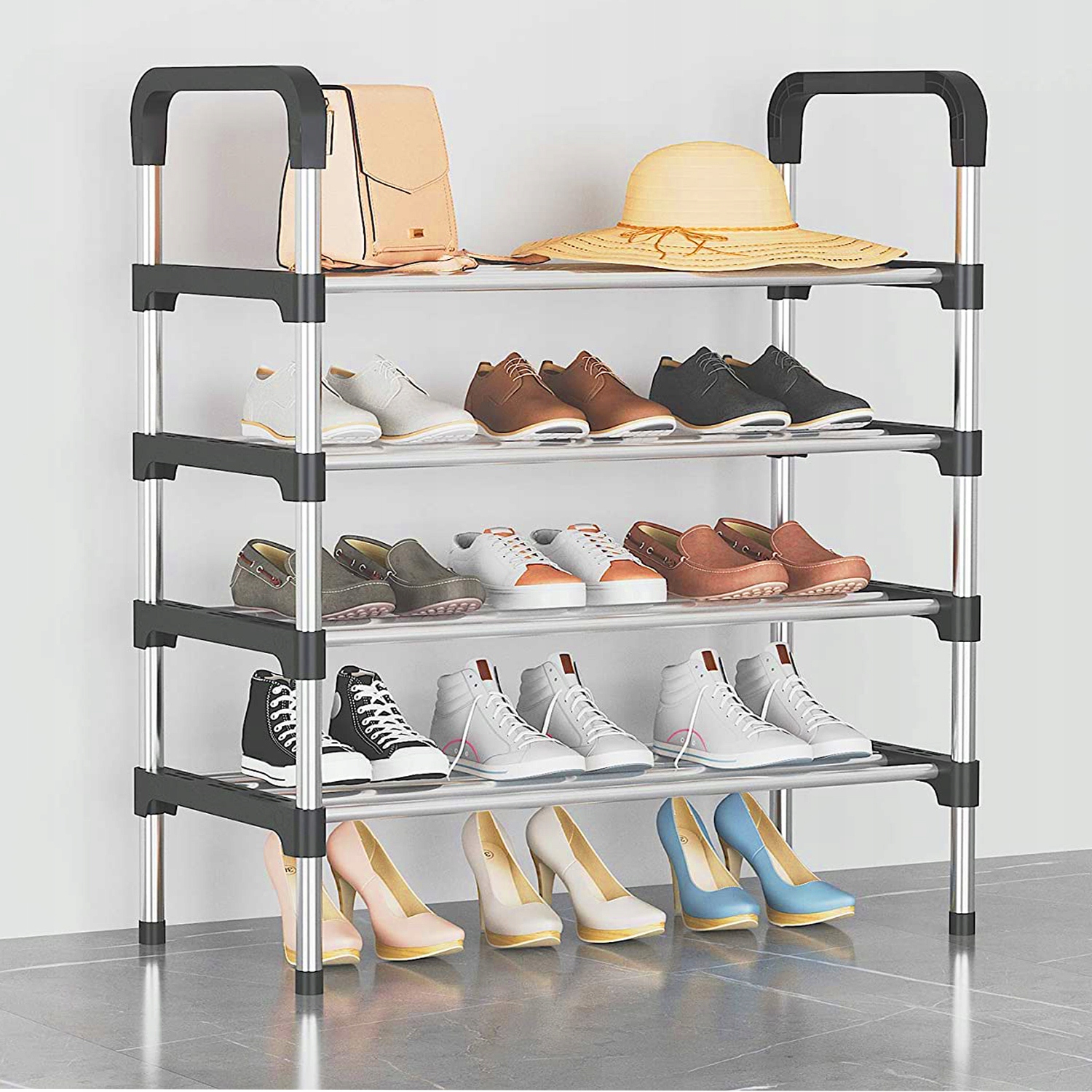 PÓŁKA 4 POZIOMY NA BUTY OBUWIE 16 PAR BUTÓW SZAFKA METALOWA STOJAK REGAŁ Marka inna
