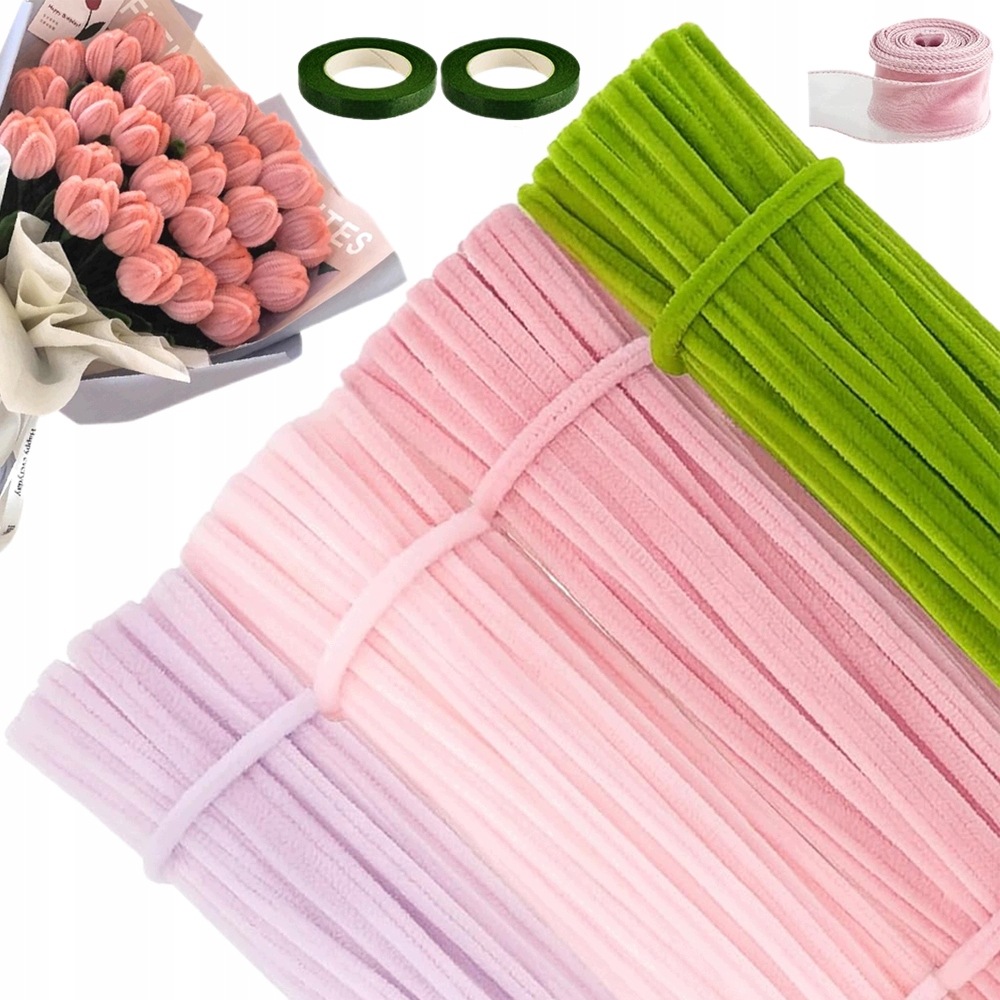 Kreativní drátky Floristické sada 400 ks, nadýchané vytěráky