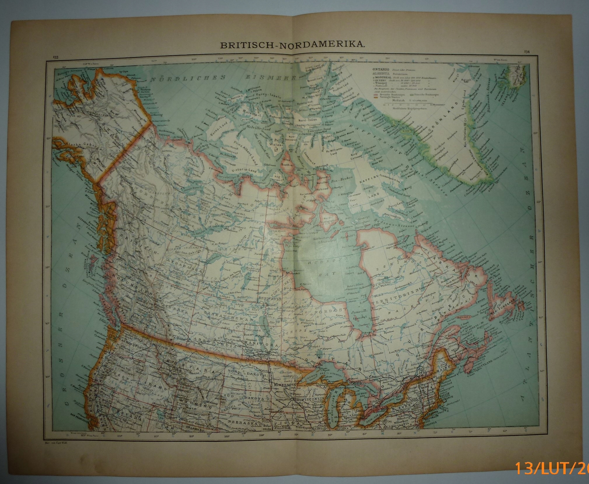 KANADA 1900 Spamers Hand-Atlas