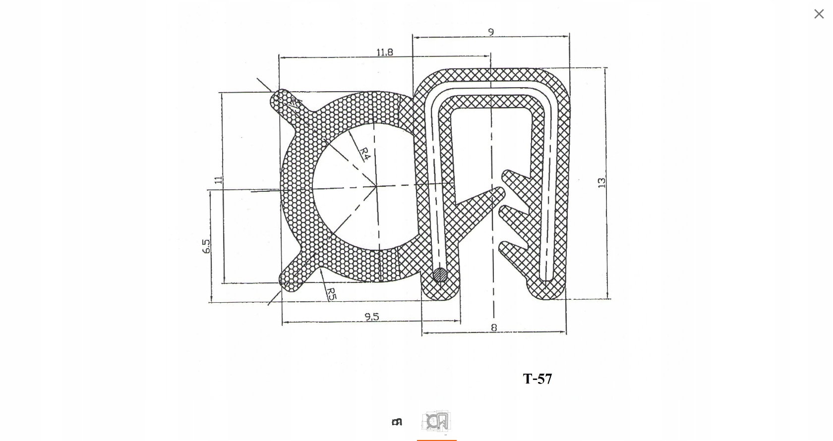

Uszczelka uniwersalna krawędziowa T-57