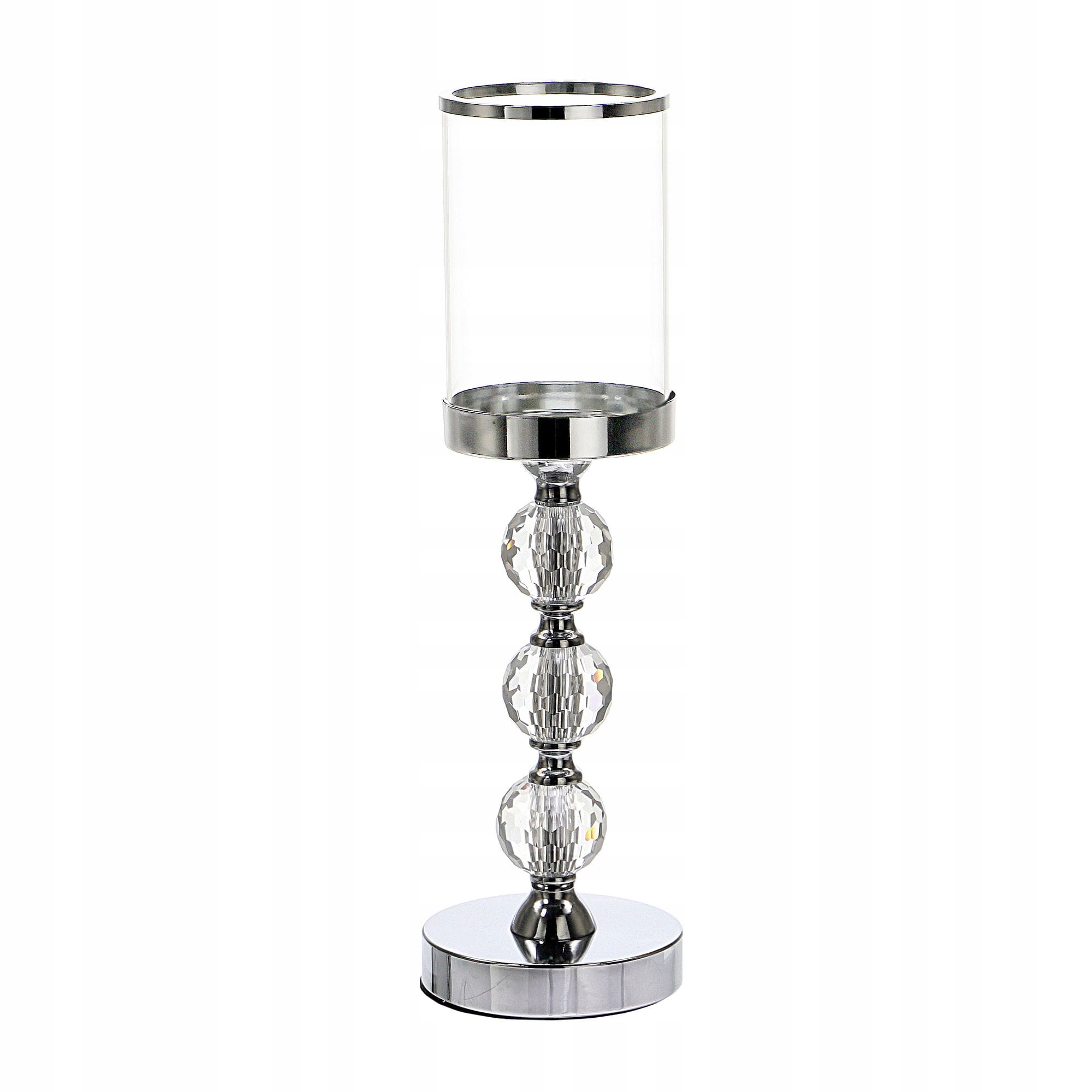 Stříbrný svícen s křišťálem glamour 42 cm