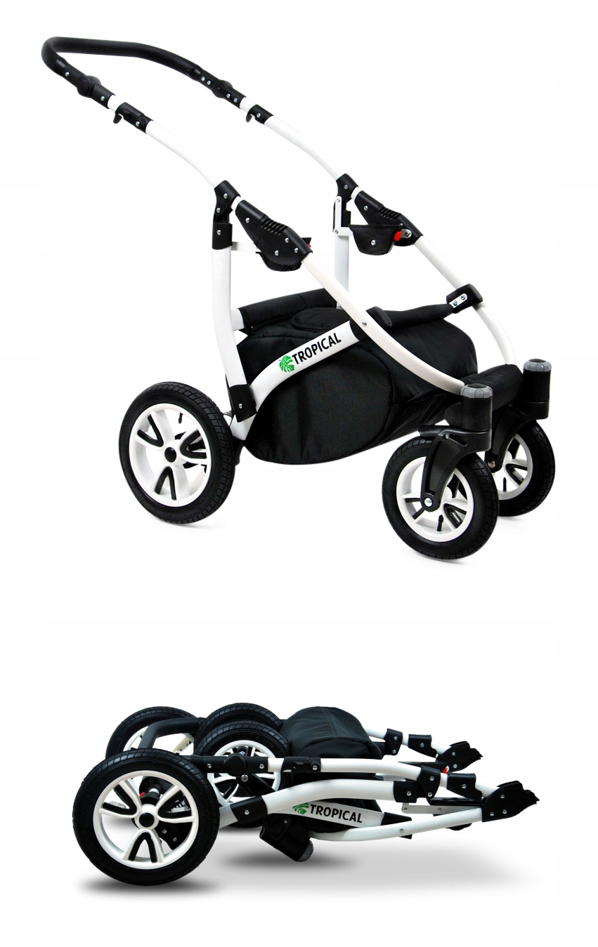 Wózek 4w1 dziecięcy BabyLux Tropical + baza Isofix Stelaż Aluminiowy
