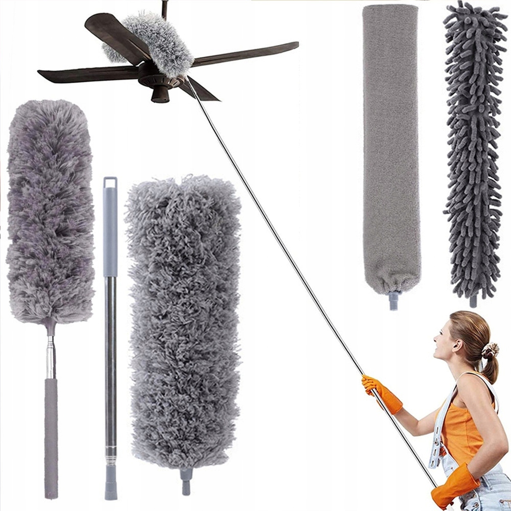 Levně Teleskopická metla na prach 3v1 250 cm kartáč smetáček sada XXL